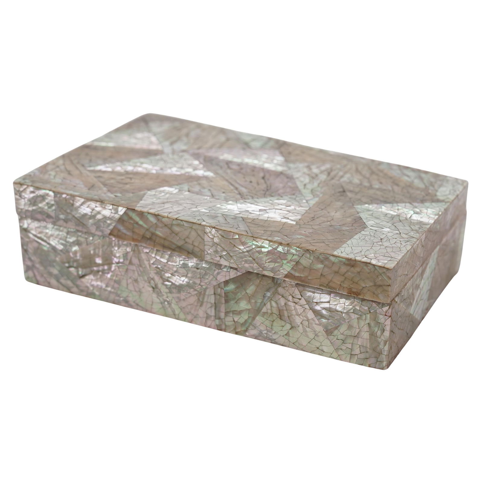 Vintage Maitland Smith Abalone Mosaic Shell Box (1 of 4)