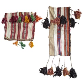 (2 pcs) Vintage Handwoven Persian Saddle Bag