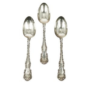 (3p) Antique Sterling Silver Soup Spoons