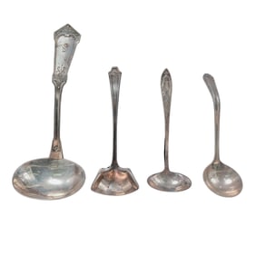 (4 pcs) Antique Sterling Silver Ladles