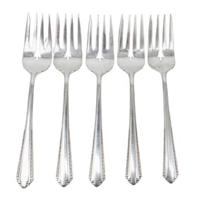 (5 pcs) Art Deco Sterling Silver Fish Forks