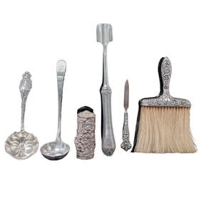 (6 pcs) Tiffany Co. & Baker Sterling and Silver Vanity Tools