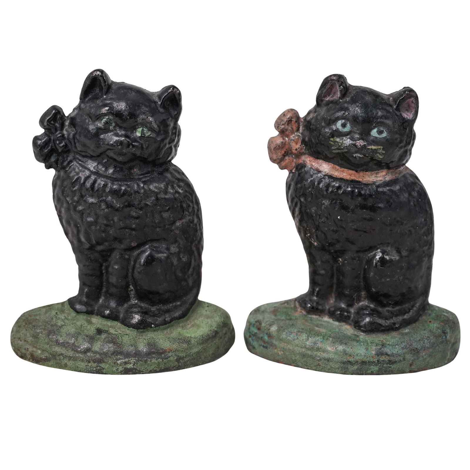 Pair of Antique Hubley Cast Iron Cat Door Stoppers (1 of 3)