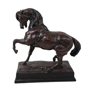 After Antoine Louis Barye "Turkish horse" Resin Sculpture