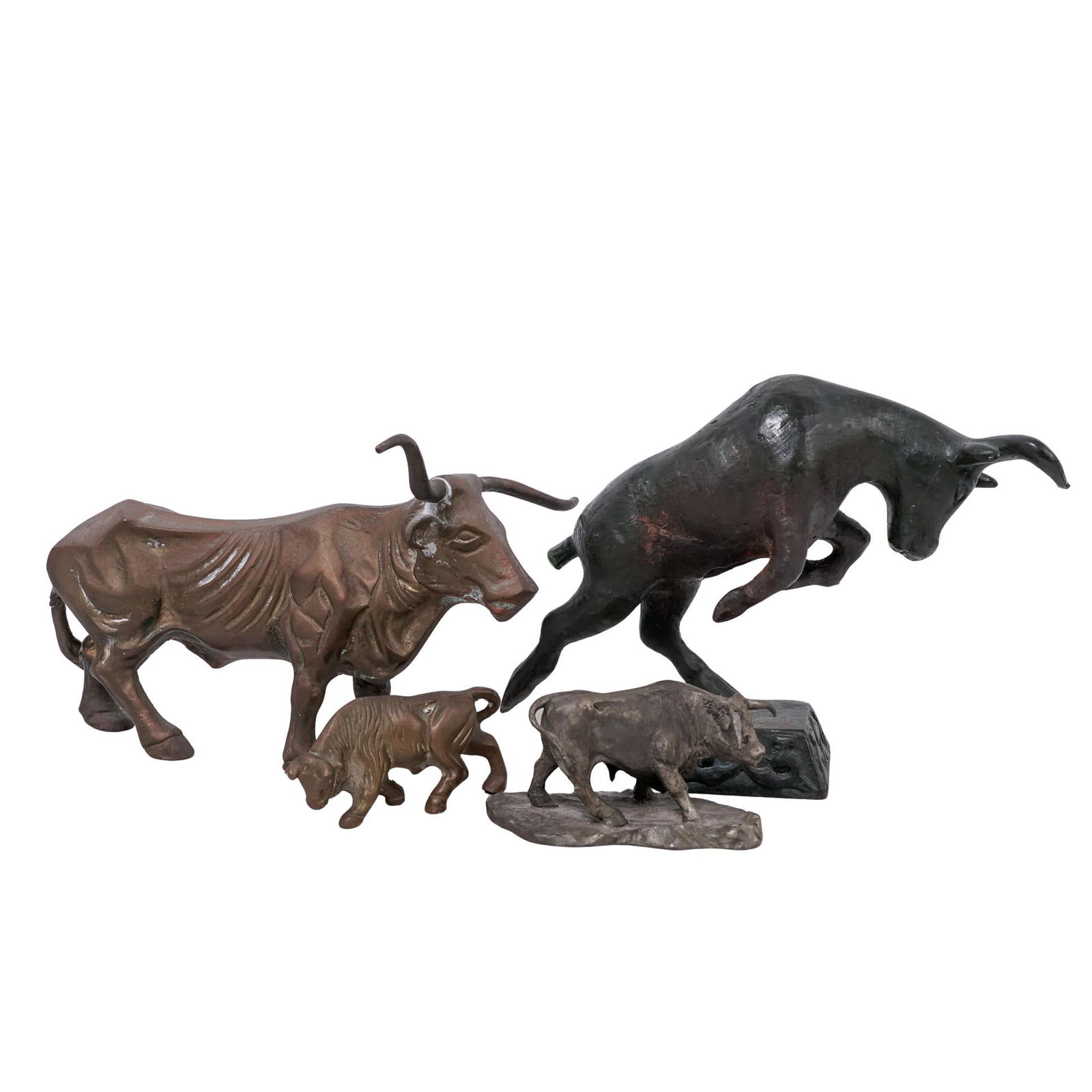 (4pc) MCM Cast Metal Bull Figurines (1 of 7)