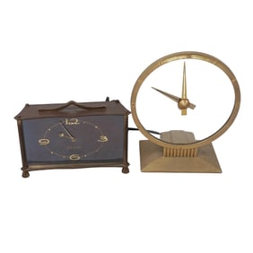 (2 pcs) Jefferson & Seth Thomas Brass Clocks