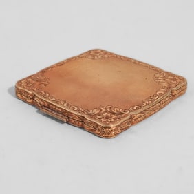 Vintage Gold Plated Gold Powder Compact