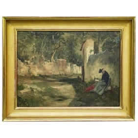 Joseph Wopfner (Austrian, 1843–1927) Oil On Board Painting