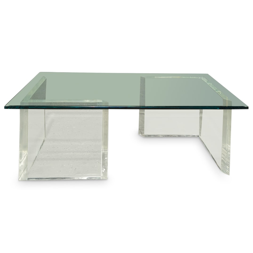 MCM Lucite & Glass Geometric Coffee Table (1 of 7)