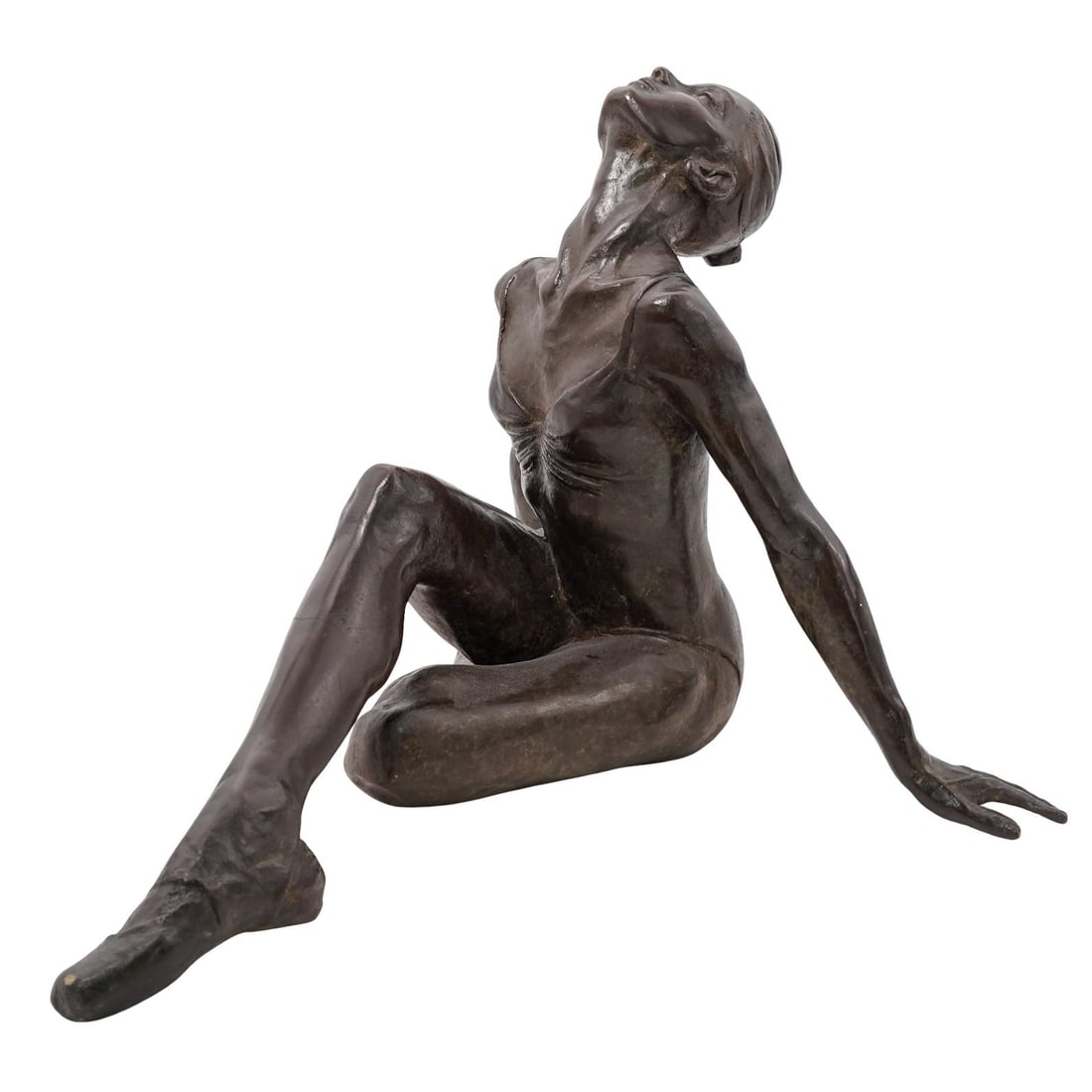 Victor Villarreal (Mexican, 1944-2019) Bronze Seated Ballerina: Victor Villarreal (Mexican, 1944-2019) Bronze Seated Ballerina 20th century, Mexican Victor Villarreal (Mexican, b. 1944 d. 2019) bronze seated ballerina figure. Unsigned. H 12.5" x L 17" x W 17"