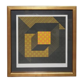 Victor Vasarely (Hungarian-French 1906-1997) "Optical Cube" Artist Proof Serigraph