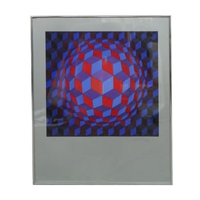 Victor Vasarely (Hungarian-French 1906-1997) "Cheyt-M" Serigraph
