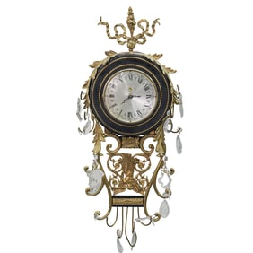 Mauthe German Gilt Bronze 8 Day Wall Clock
