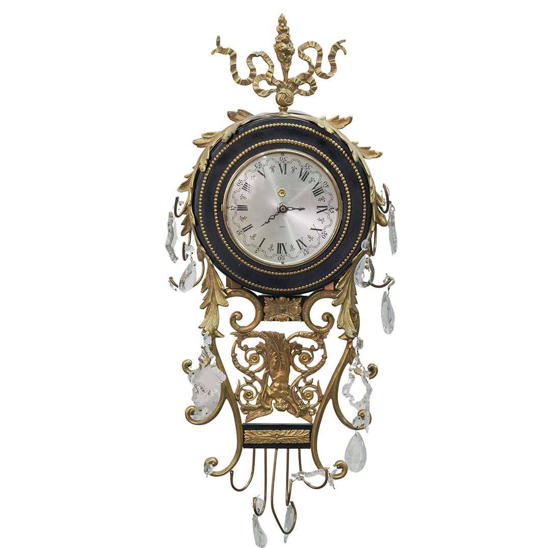 Mauthe German Gilt Bronze 8 Day Wall Clock (1 of 6)