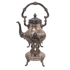 (2 pcs) Camusso Sterling Silver Tea Kettle and Stand