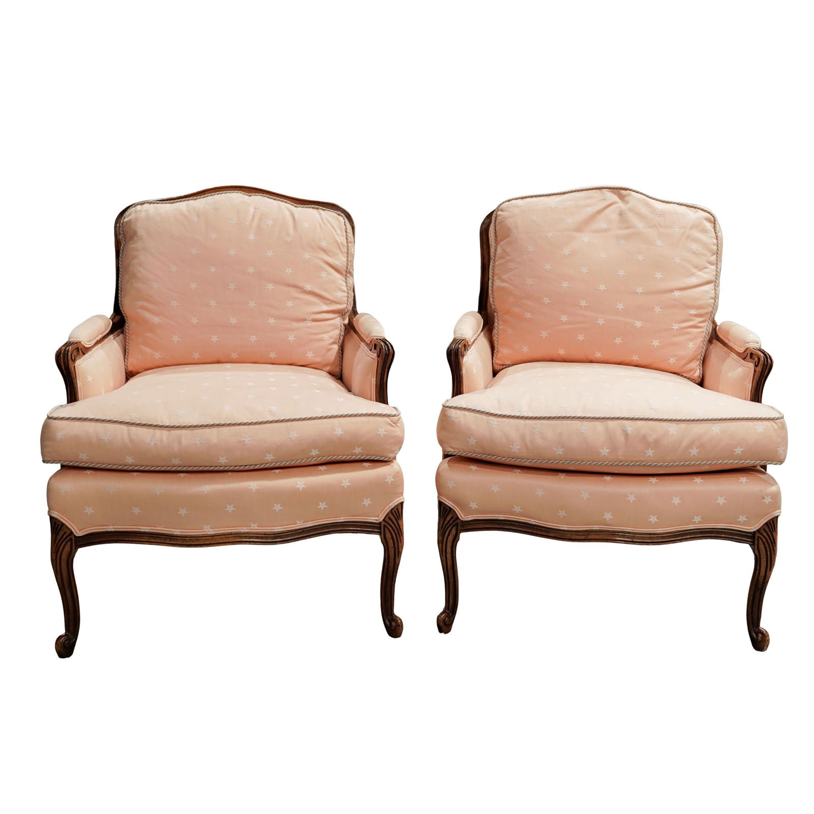 Pair French Provincial Upholstered Arm Chairs (1 of 4)