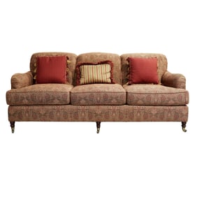 Vintage Paisley Upholstered Sofa