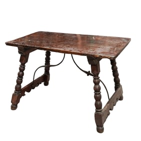 17th Cent. Spanish Baroque Wooden Tavern Table