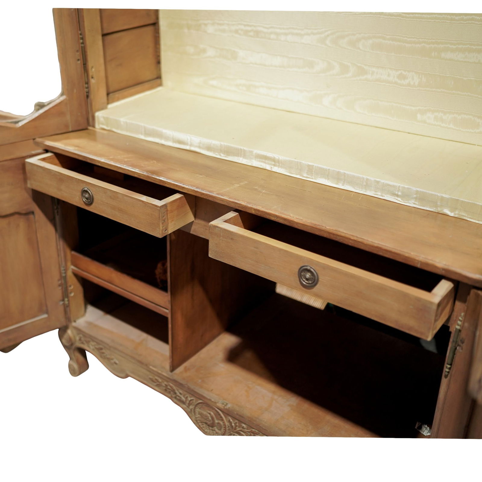 French Provincial Oak Display Cabinet - 7