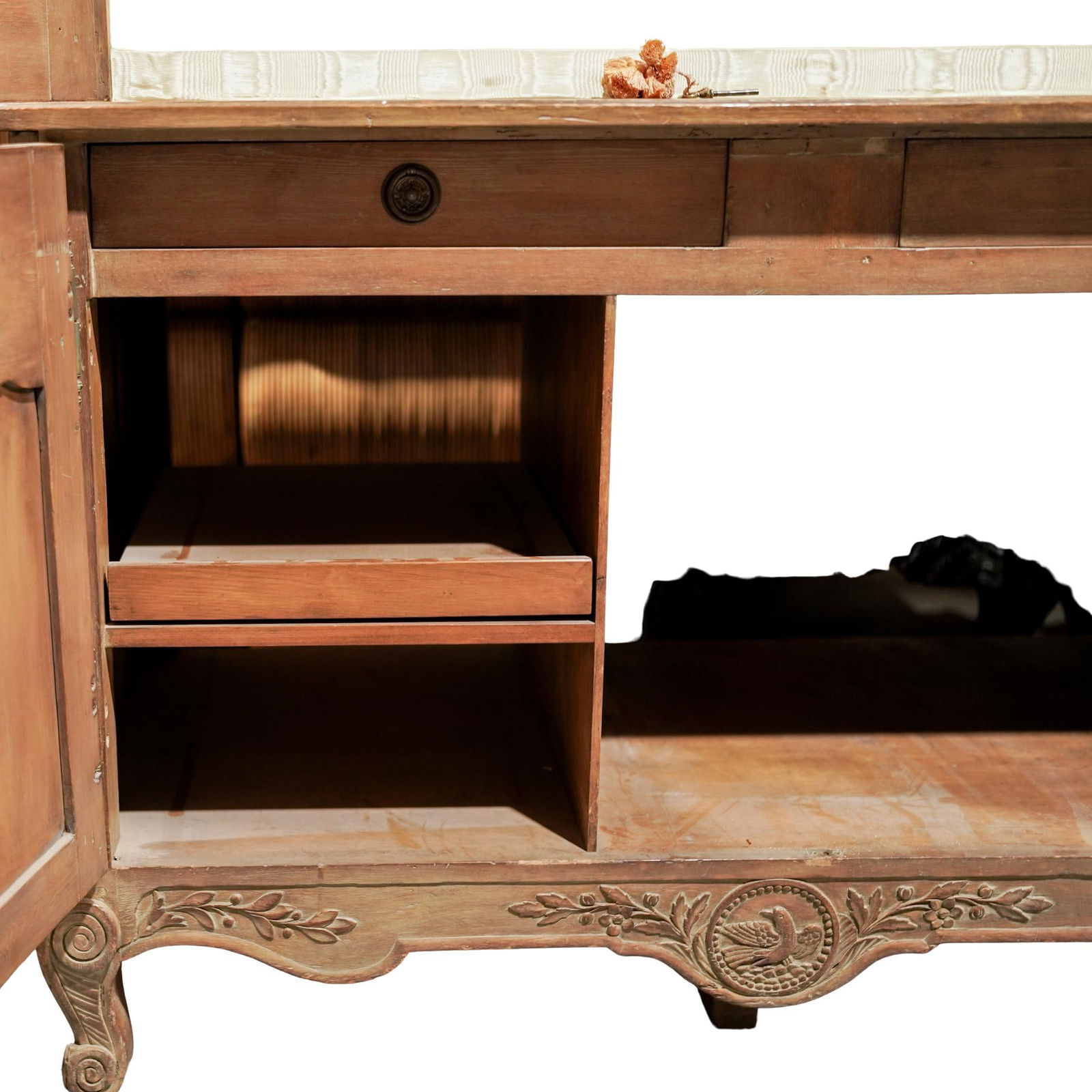 French Provincial Oak Display Cabinet - 8