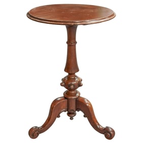 19th Cent. Wood Pedestal Occasional Table