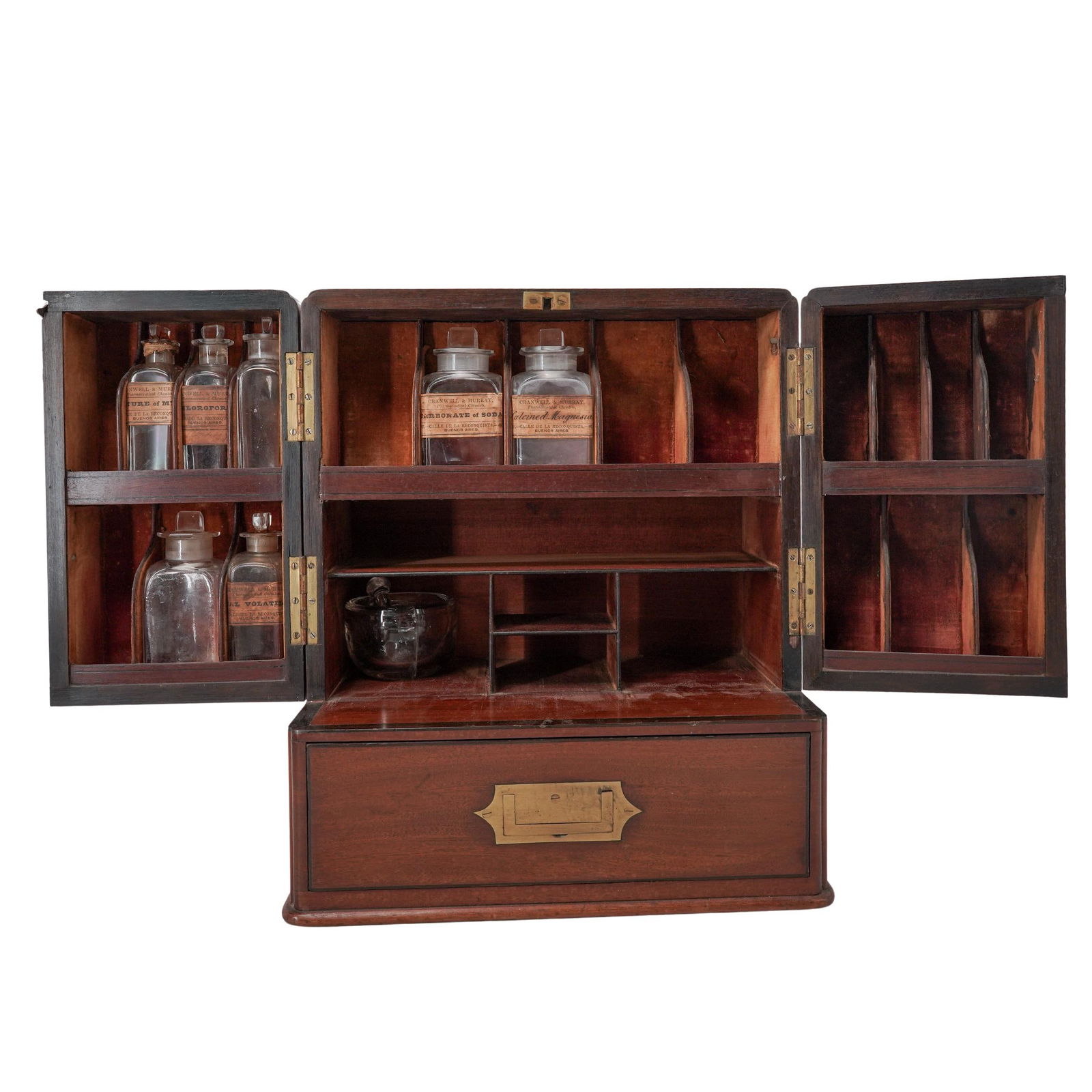 Antique Doctor Medicine Cabinet with Bottles (1 of 7)