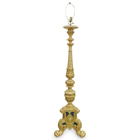 19th Cent. Neoclassical Gilt Wood Floor Lamp