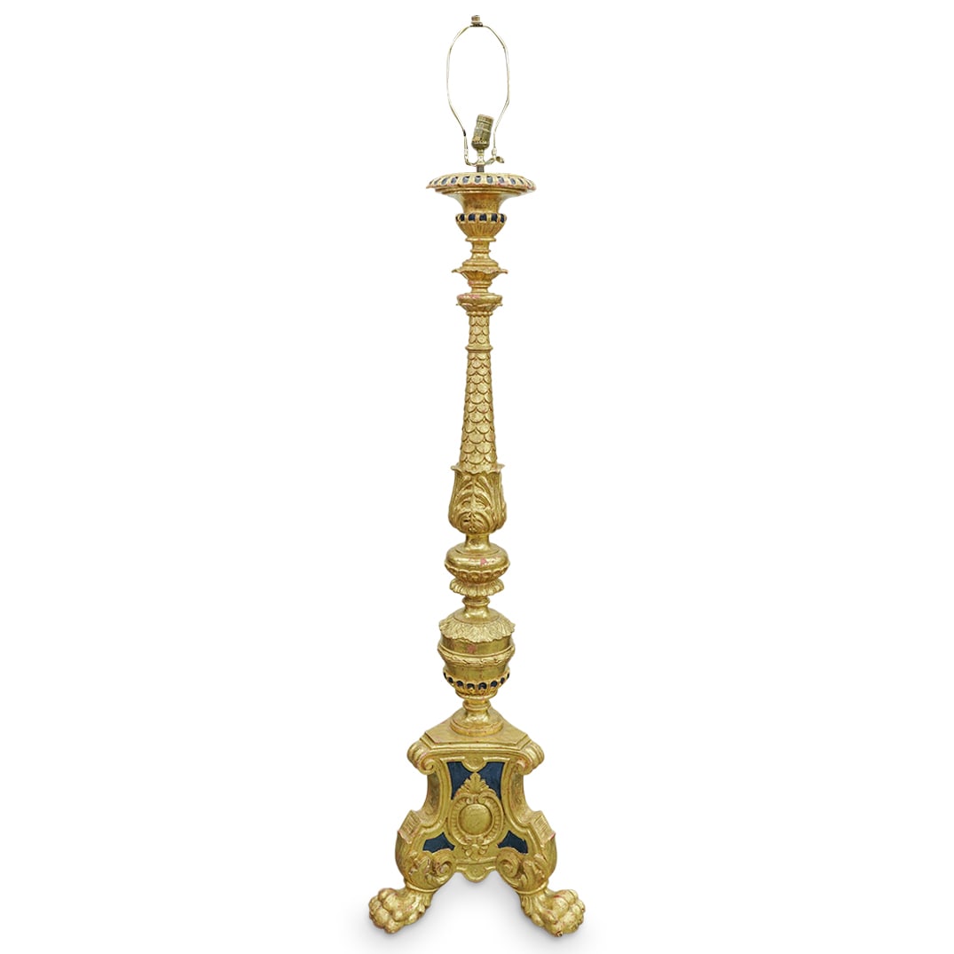 19th Cent. Neoclassical Gilt Wood Floor Lamp (1 of 5)