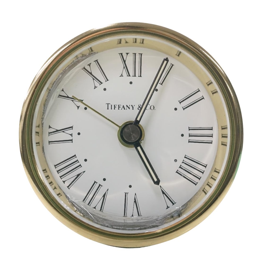 Tiffany and Co. Gilt Brass Quartz Desk Clock (1 of 4)