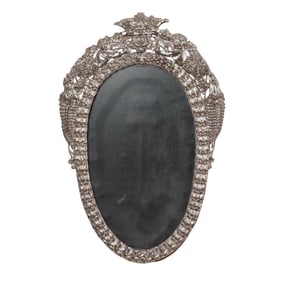 Antique Silver Cherub Picture Frame