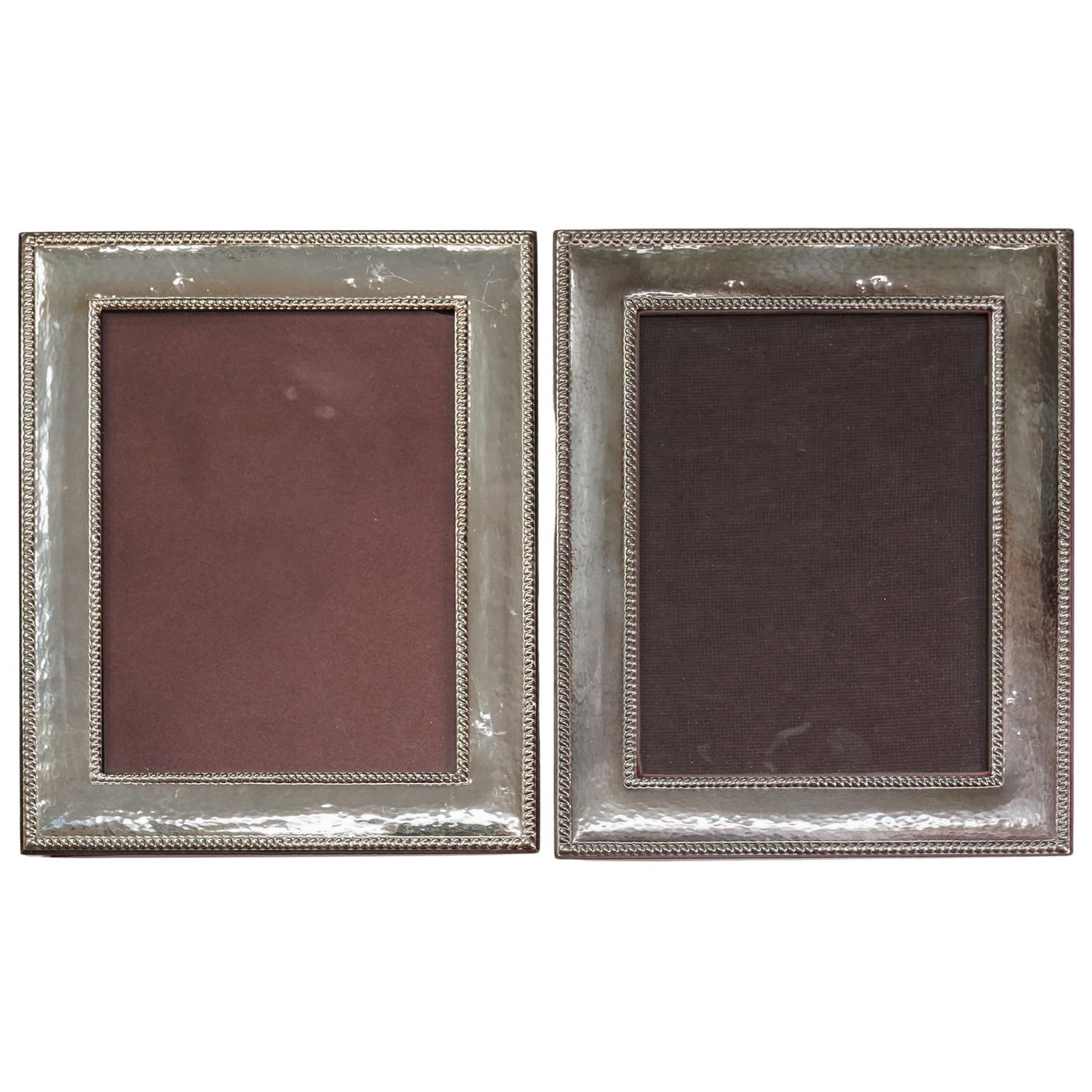 Pair of Italian Sterling Silver Hammered Frames (1 of 2)