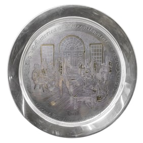 Sterling Silver & Gold Inlaid "First Continental Congress - 1774" Plate