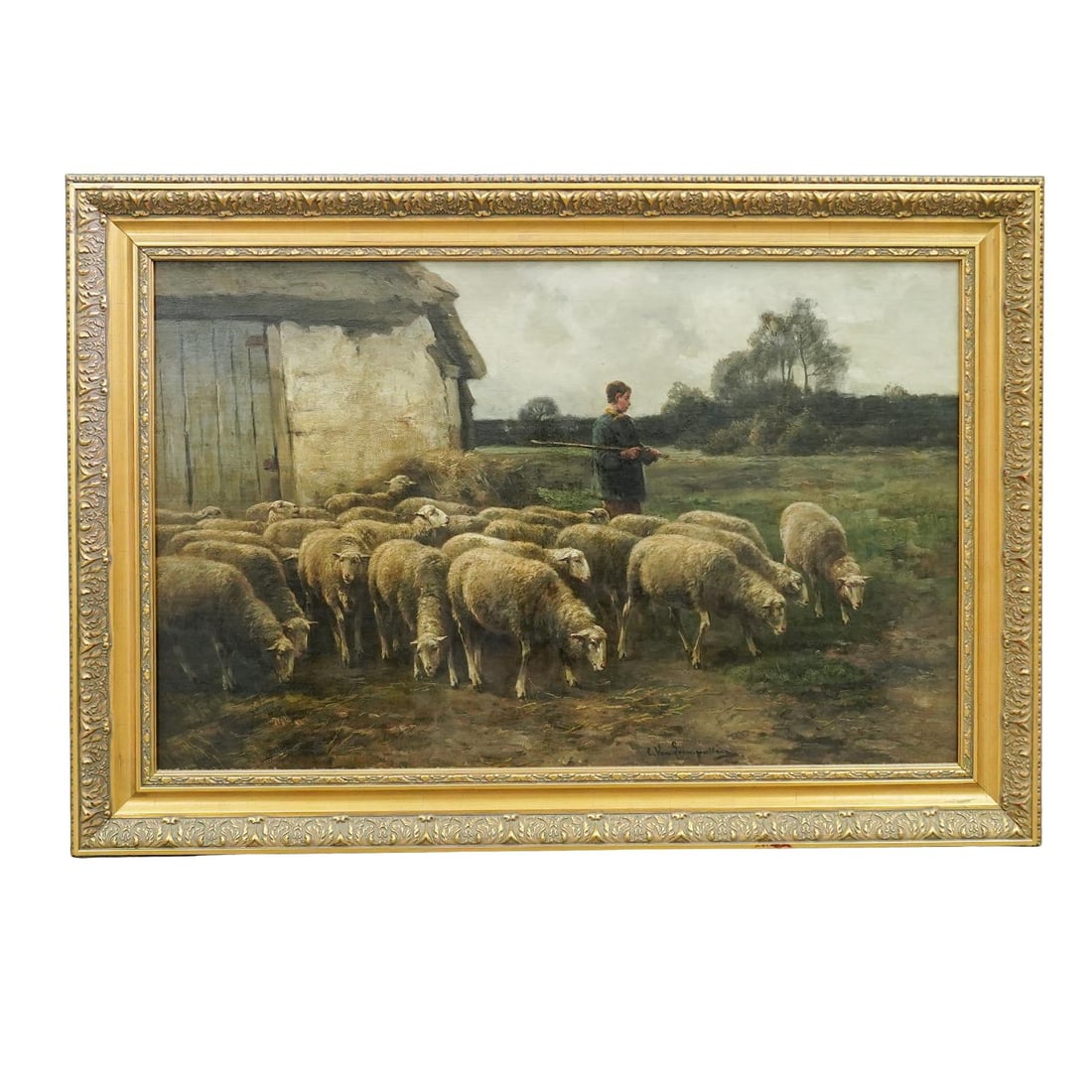Cornelius Van Leemputten (Belgian, 1841-1902) Pastoral Oil Painting (1 of 5)