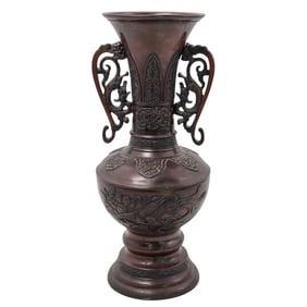 Japanese Meiji Bronze Urn