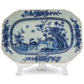 19th Cent. Chinese Export Blue and White Porcelain Platter