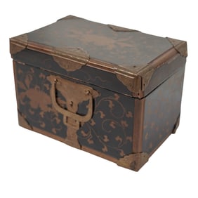 Japanese Meiji Bronze Inlay Tea Caddy