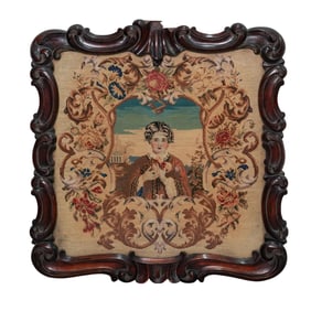 French Victorian Needlepoint Tapestry Panel