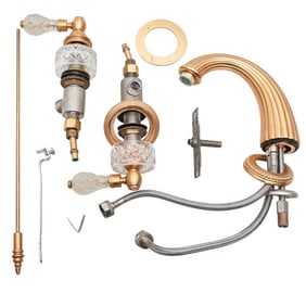 (3 pcs) Sherle Wagner Gilt Sink Faucet Fixtures