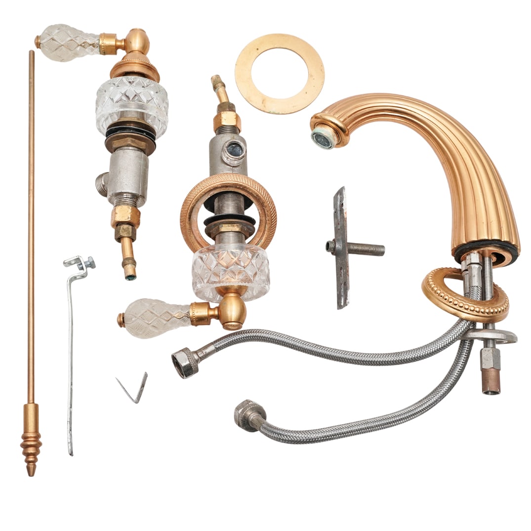 (3 pcs) Sherle Wagner Gilt Sink Faucet Fixtures (1 of 5)