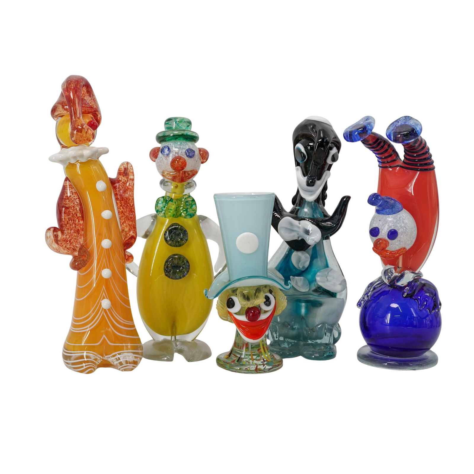 (5 Pc) Murano Art Glass Clown Figurines (1 of 6)