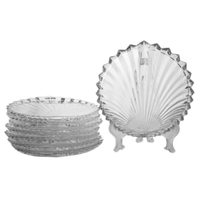 (7 Pc) Villeroy & Boch Palatano Crystal Shell Salad Plates