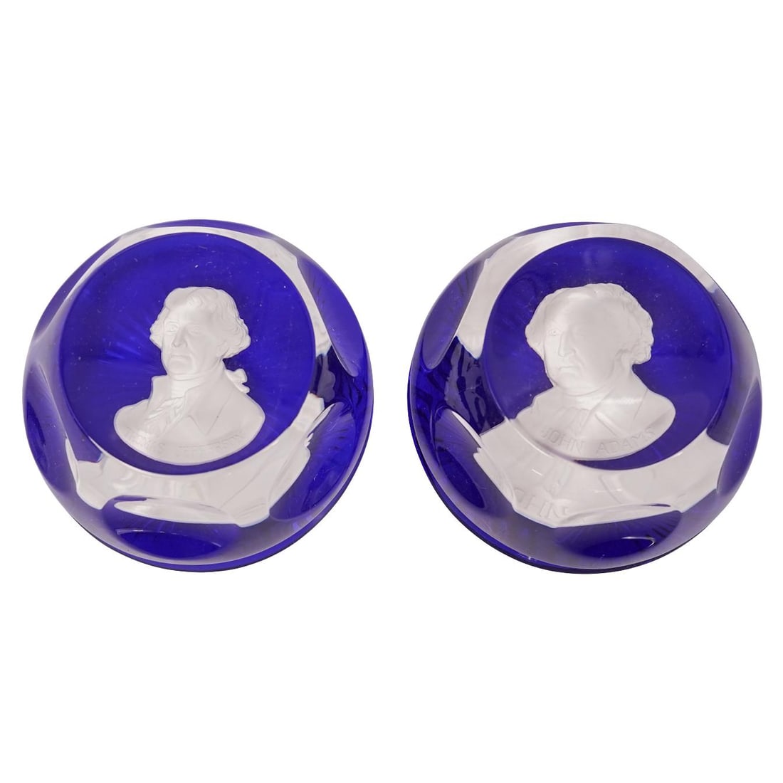 Pair Baccarat x Franklin Mint Presidential Paperweights (1 of 7)