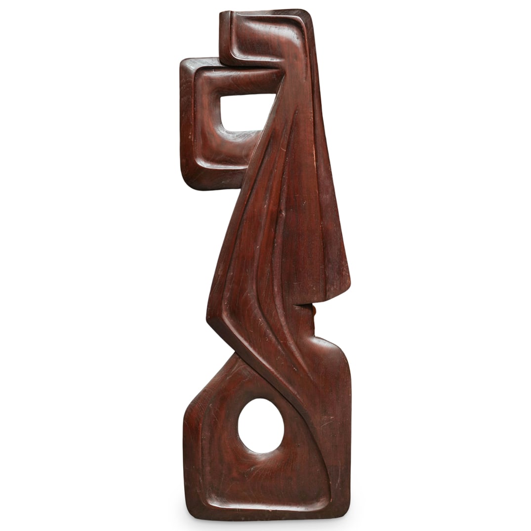 MCM Carved Walnut Abstract Sculpture (1 of 5)