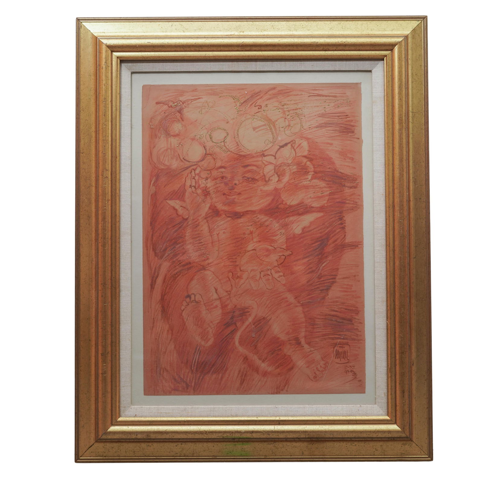 Victor Tapias (Colombian, b. 1952) Mixed Media Painting (1 of 4)