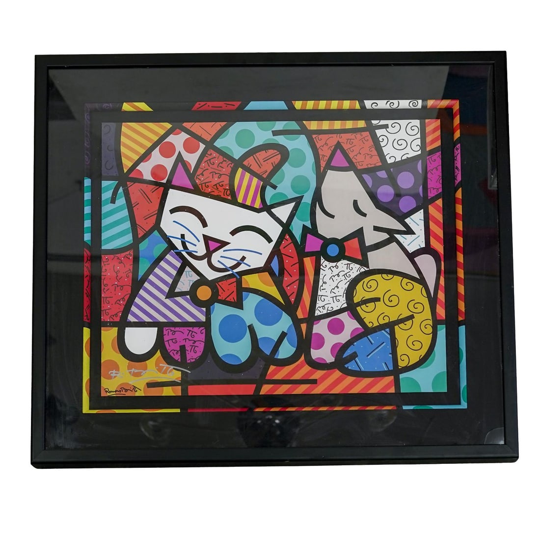 Romero Britto (Brazilian b. 1963) "Happy Cat & Snob Dog" Lithograph (1 of 5)