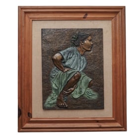Guadalupe Fuente del Campo (Mexican, 20th Cent.) Patinated Bronze Relief