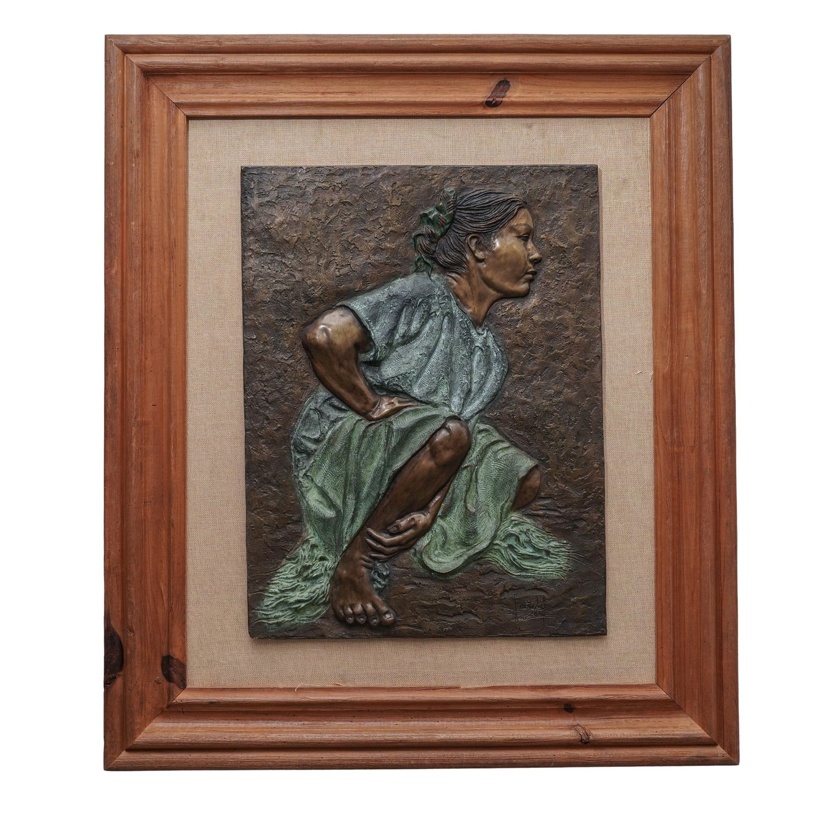 Guadalupe Fuente del Campo (Mexican, 20th Cent.) Patinated Bronze Relief: Guadalupe Fuente del Campo (Mexican, 20th Cent.) Patinated Bronze Relief 20th century, Mexican A patinated bronze relief by artist Guadalupe Fuente del Campo (Mexican, 20th century). Signed by