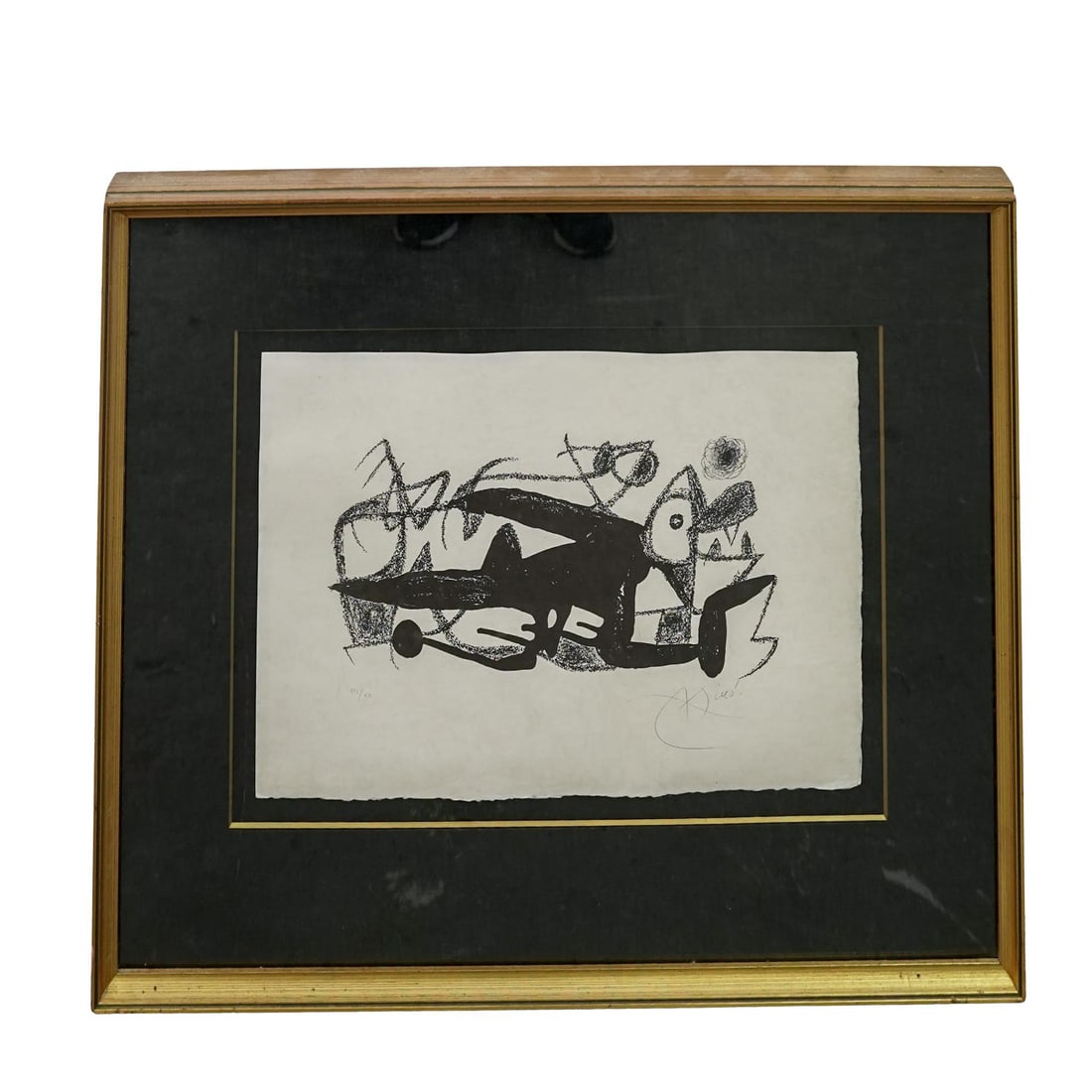 Joan Miro (Spanish 1893-1983) "Fotoscop" Lithograph: Joan Miro (Spanish 1893-1983) "Fotoscop" Lithograph 1974, Spanish The abstract, black and white composition features stylized figures and shapes characteristic of Miro's work. Signed and numbered