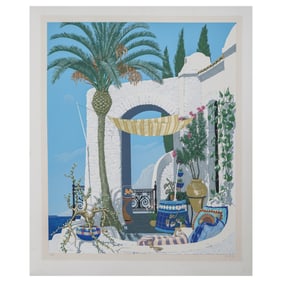 John Kiraly (USA, b. 1943) "Midday at Madame Ada's" Serigraph On Paper