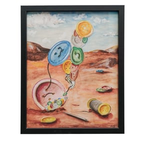 Vincent E. Giunta "De Chirico's Fantastic Dream" Watercolor